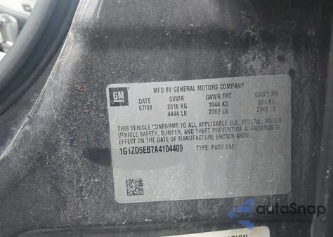 2010 Chevrolet Malibu Lt from USA, damaged, VIN 1G1ZD5EB7A4104409